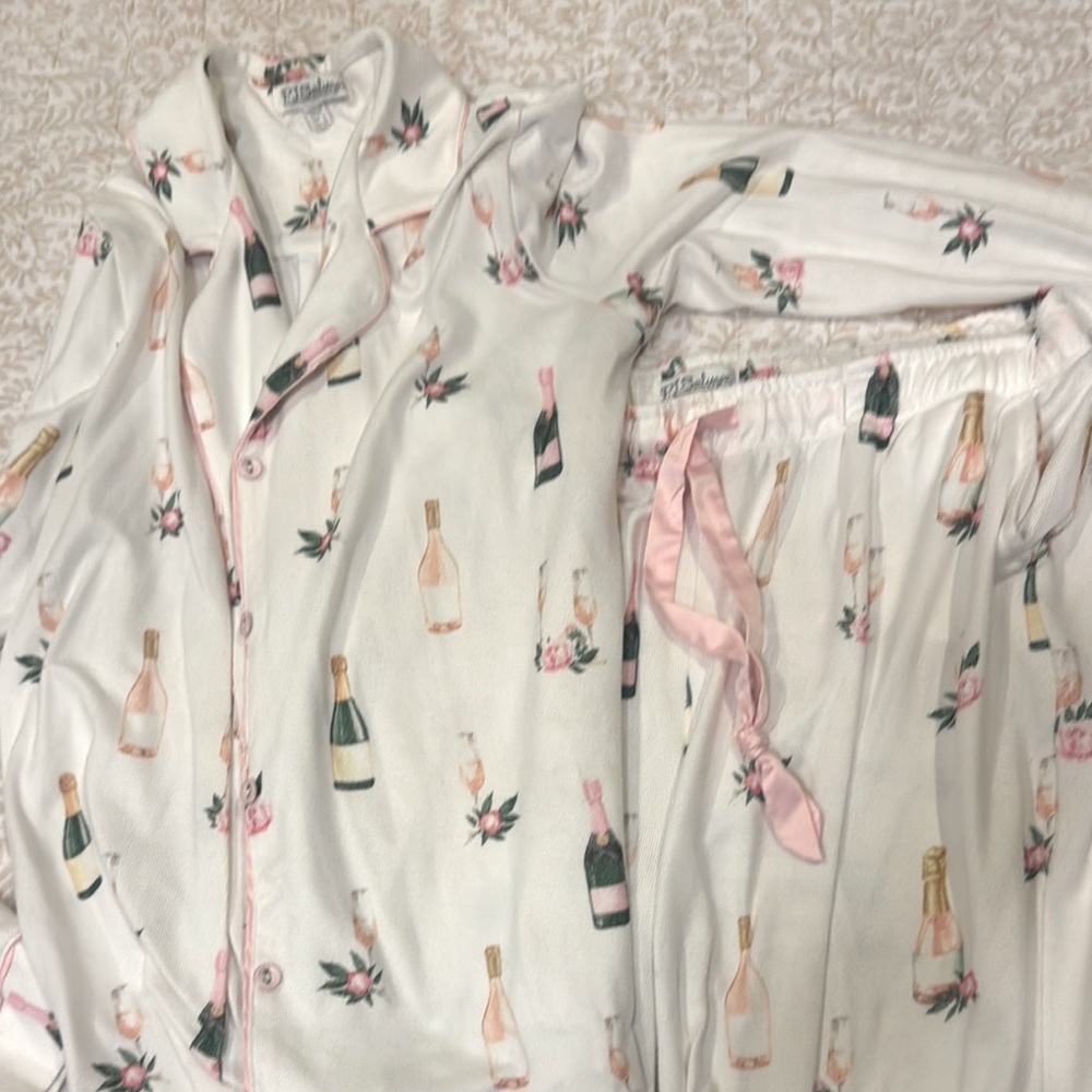 P.J. Salvage Floral and Champagne Pajama Set w/eyemask